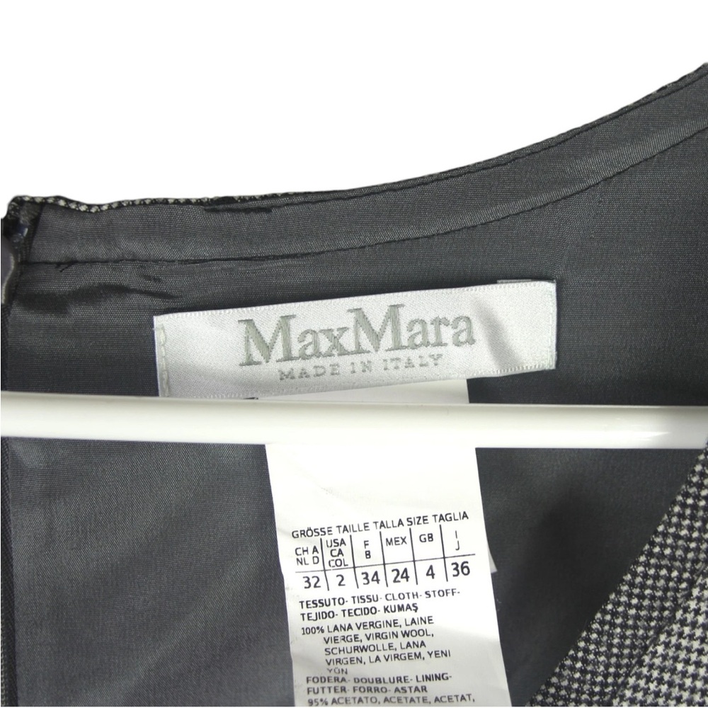 Max Mara Midi Sheath Dress US 2 Belted Sleeveless Wool Old Money Career Gray EUC - Picture 6 of 14